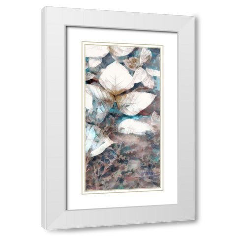 Neutral Summer Leaves V White Modern Wood Framed Art Print with Double Matting by Saunders, Alonzo