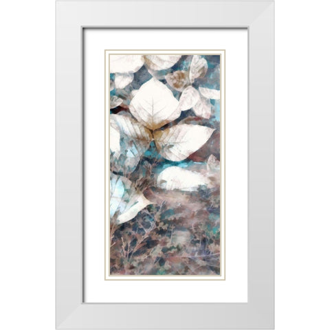 Neutral Summer Leaves V White Modern Wood Framed Art Print with Double Matting by Saunders, Alonzo