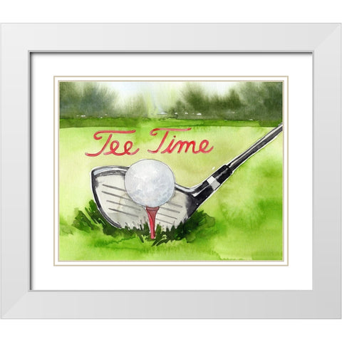Tee Off Time III White Modern Wood Framed Art Print with Double Matting by Parker, Jennifer Paxton