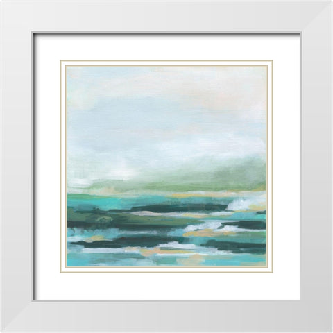 Misty Inlet II White Modern Wood Framed Art Print with Double Matting by Vess, June Erica