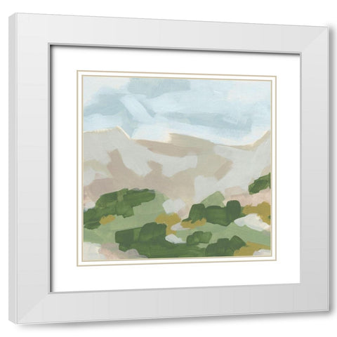 Hillside Impression II White Modern Wood Framed Art Print with Double Matting by Vess, June Erica