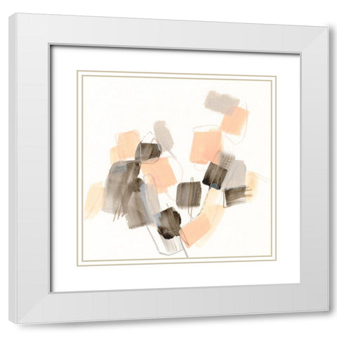 Blush Gambit I White Modern Wood Framed Art Print with Double Matting by Vess, June Erica