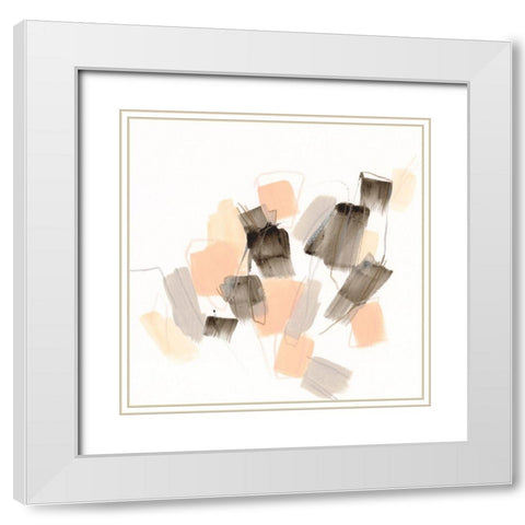 Blush Gambit II White Modern Wood Framed Art Print with Double Matting by Vess, June Erica