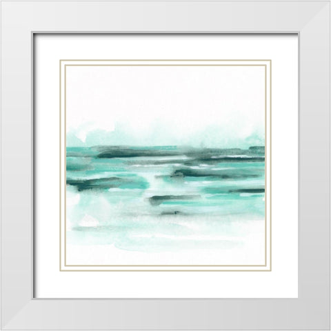 Ocean Mystique II White Modern Wood Framed Art Print with Double Matting by Vess, June Erica