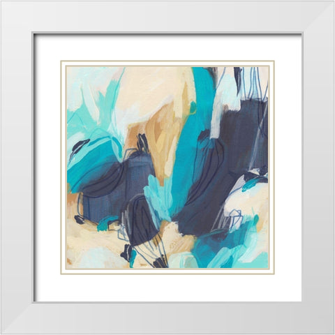 Blue Hive II White Modern Wood Framed Art Print with Double Matting by Vess, June Erica