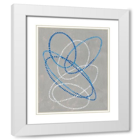 Running Stitch I White Modern Wood Framed Art Print with Double Matting by Lam, Vanna