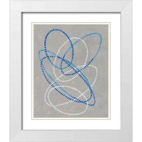 Running Stitch I White Modern Wood Framed Art Print with Double Matting by Lam, Vanna