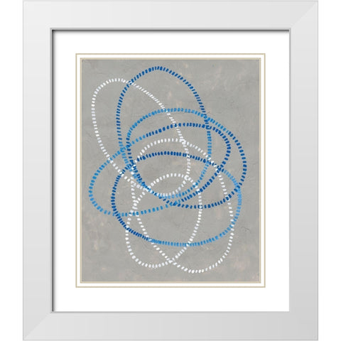Running Stitch II White Modern Wood Framed Art Print with Double Matting by Lam, Vanna