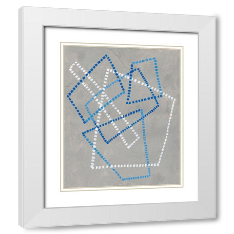 Running Stitch III White Modern Wood Framed Art Print with Double Matting by Lam, Vanna