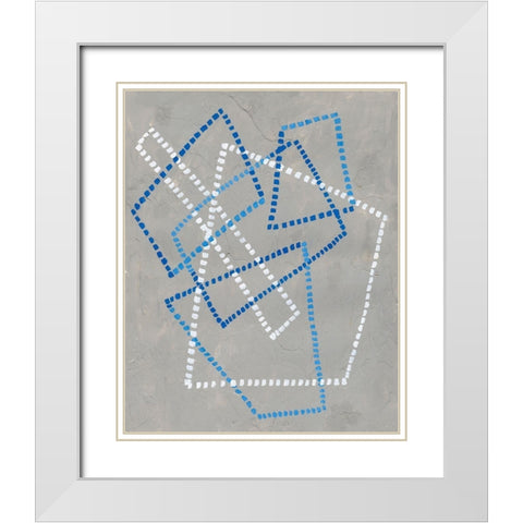 Running Stitch III White Modern Wood Framed Art Print with Double Matting by Lam, Vanna