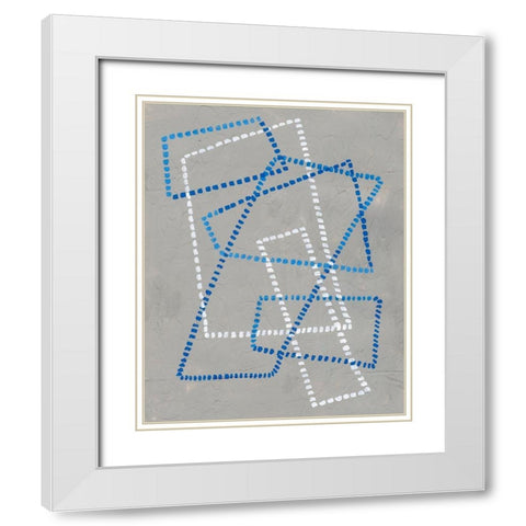 Running Stitch IV White Modern Wood Framed Art Print with Double Matting by Lam, Vanna