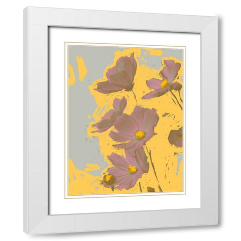 Pop Art Floral I White Modern Wood Framed Art Print with Double Matting by Green, Jacob