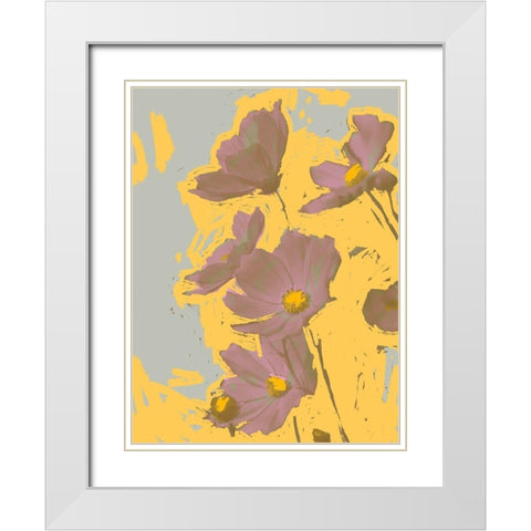 Pop Art Floral I White Modern Wood Framed Art Print with Double Matting by Green, Jacob