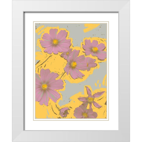 Pop Art Floral II White Modern Wood Framed Art Print with Double Matting by Green, Jacob