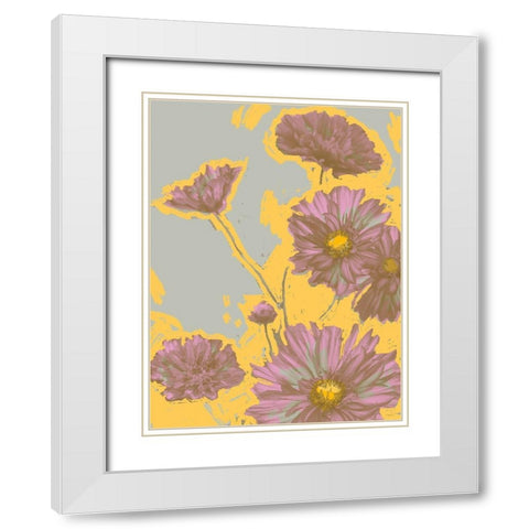 Pop Art Floral III White Modern Wood Framed Art Print with Double Matting by Green, Jacob