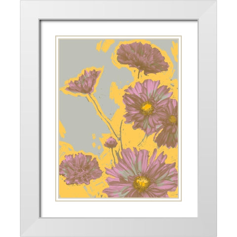 Pop Art Floral III White Modern Wood Framed Art Print with Double Matting by Green, Jacob