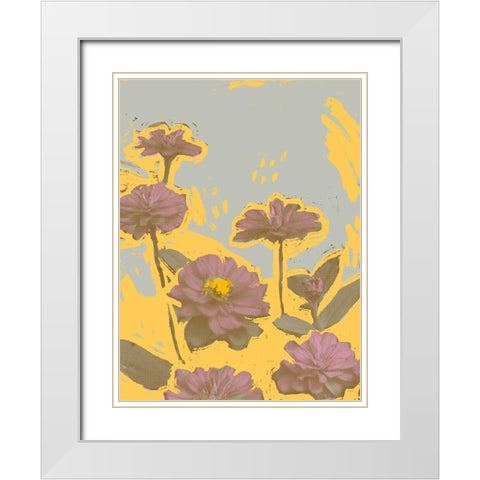 Pop Art Floral IV White Modern Wood Framed Art Print with Double Matting by Green, Jacob