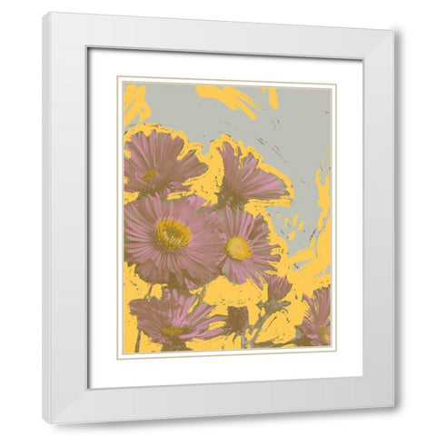 Pop Art Floral V White Modern Wood Framed Art Print with Double Matting by Green, Jacob
