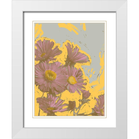Pop Art Floral V White Modern Wood Framed Art Print with Double Matting by Green, Jacob