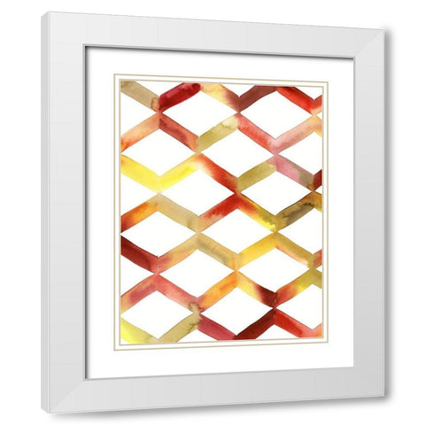 Sunshine Chevron I White Modern Wood Framed Art Print with Double Matting by Popp, Grace