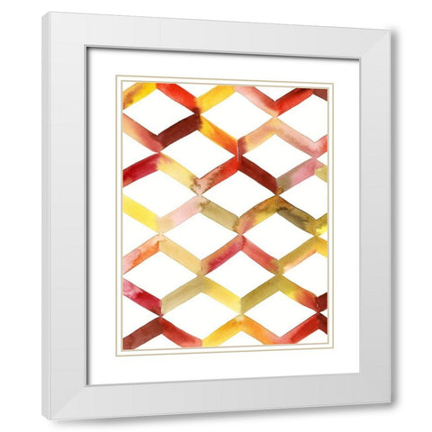 Sunshine Chevron II White Modern Wood Framed Art Print with Double Matting by Popp, Grace