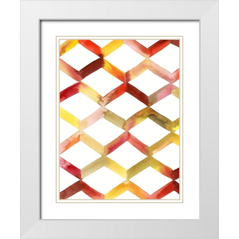 Sunshine Chevron II White Modern Wood Framed Art Print with Double Matting by Popp, Grace