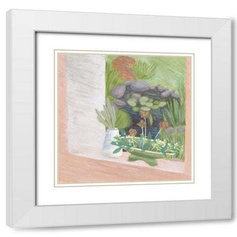 Window Plants II White Modern Wood Framed Art Print with Double Matting by Wang, Melissa