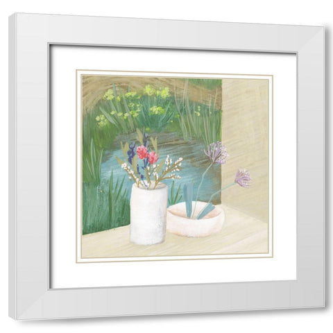 Window Plants III White Modern Wood Framed Art Print with Double Matting by Wang, Melissa