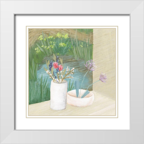 Window Plants III White Modern Wood Framed Art Print with Double Matting by Wang, Melissa