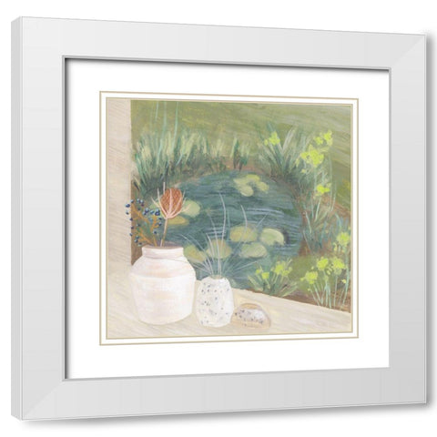 Window Plants IV White Modern Wood Framed Art Print with Double Matting by Wang, Melissa