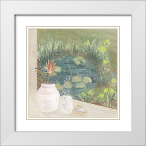 Window Plants IV White Modern Wood Framed Art Print with Double Matting by Wang, Melissa