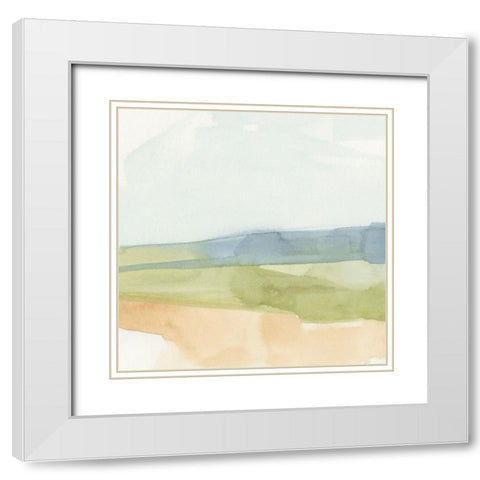 Pastel Slopes I White Modern Wood Framed Art Print with Double Matting by Caroline, Emma