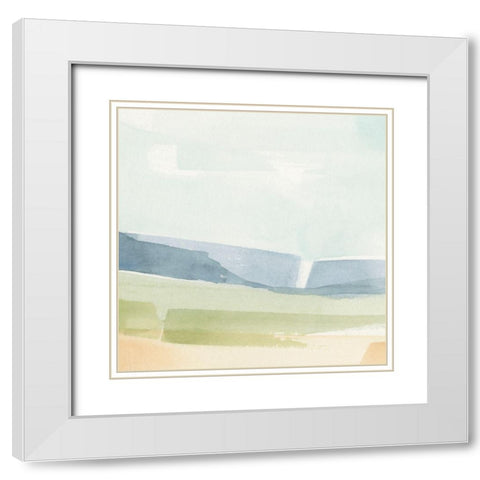 Pastel Slopes II White Modern Wood Framed Art Print with Double Matting by Caroline, Emma