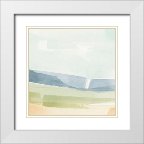 Pastel Slopes II White Modern Wood Framed Art Print with Double Matting by Caroline, Emma