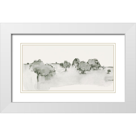 Scenic Scribble I White Modern Wood Framed Art Print with Double Matting by Caroline, Emma