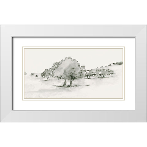Scenic Scribble II White Modern Wood Framed Art Print with Double Matting by Caroline, Emma
