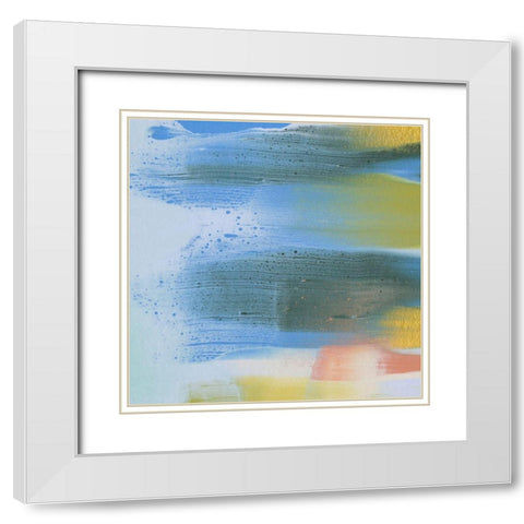 Rainbow Scrape II White Modern Wood Framed Art Print with Double Matting by Caroline, Emma