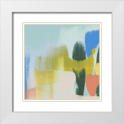 Rainbow Scrape III White Modern Wood Framed Art Print with Double Matting by Caroline, Emma