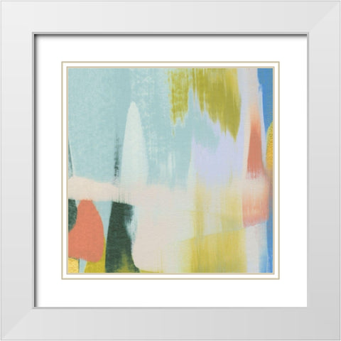 Rainbow Scrape IV White Modern Wood Framed Art Print with Double Matting by Caroline, Emma