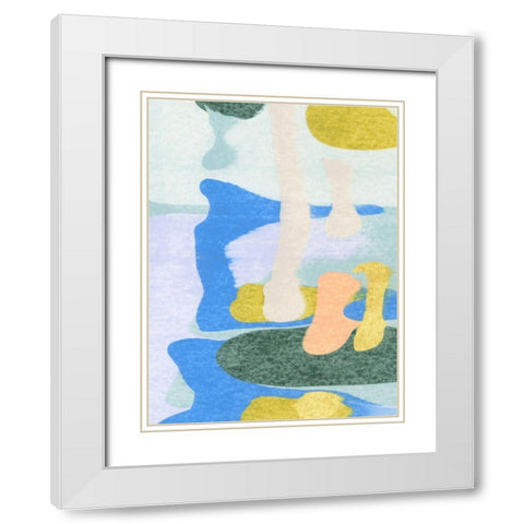 Rorschach Rainbow II White Modern Wood Framed Art Print with Double Matting by Caroline, Emma