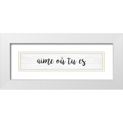 French Typography VI White Modern Wood Framed Art Print with Double Matting by Hambly, Anna