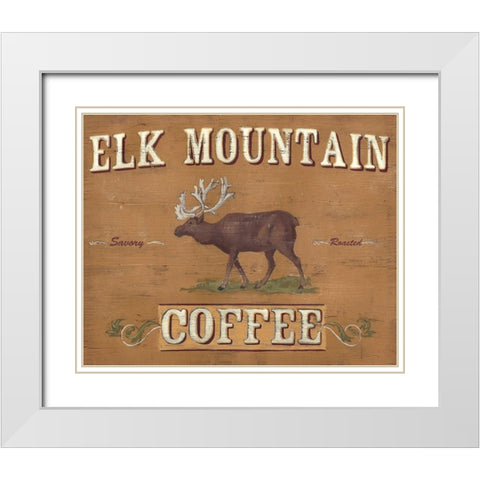 Lodge Coffee II White Modern Wood Framed Art Print with Double Matting by Vess, June Erica