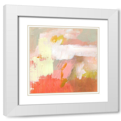 Yellow and Blush II White Modern Wood Framed Art Print with Double Matting by Barnes, Victoria