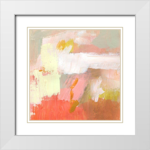 Yellow and Blush II White Modern Wood Framed Art Print with Double Matting by Barnes, Victoria