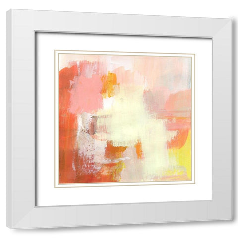 Yellow and Blush III White Modern Wood Framed Art Print with Double Matting by Barnes, Victoria