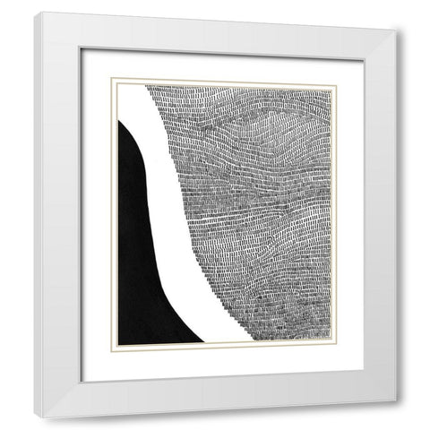 Black and White Abstract I White Modern Wood Framed Art Print with Double Matting by Moore, Regina