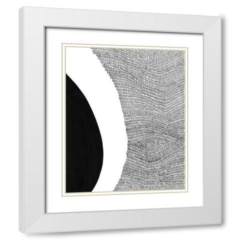 Black and White Abstract II White Modern Wood Framed Art Print with Double Matting by Moore, Regina