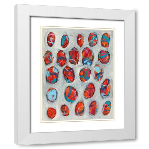 Abstract Circles II White Modern Wood Framed Art Print with Double Matting by Moore, Regina