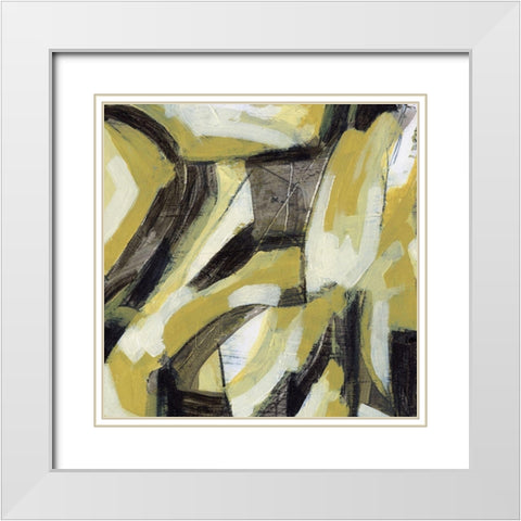 Citron Rhythm II White Modern Wood Framed Art Print with Double Matting by Vess, June Erica