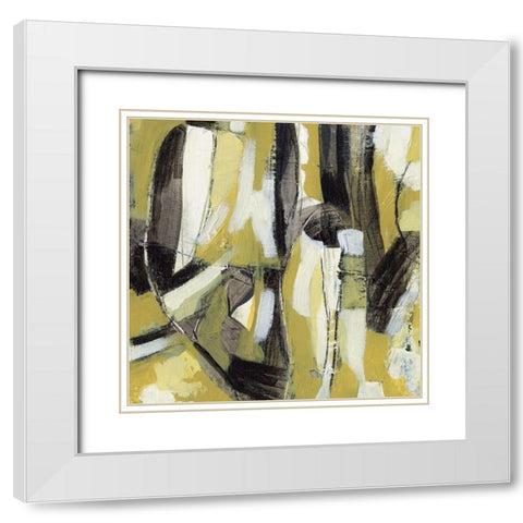Citron Rhythm III White Modern Wood Framed Art Print with Double Matting by Vess, June Erica